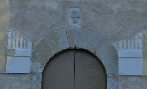 Detail of the doorway entrance of the church