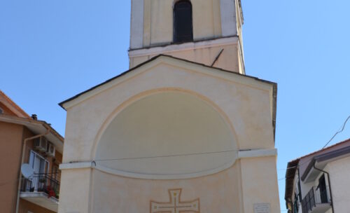 Bell tower of the ancient parish church of Borghetto